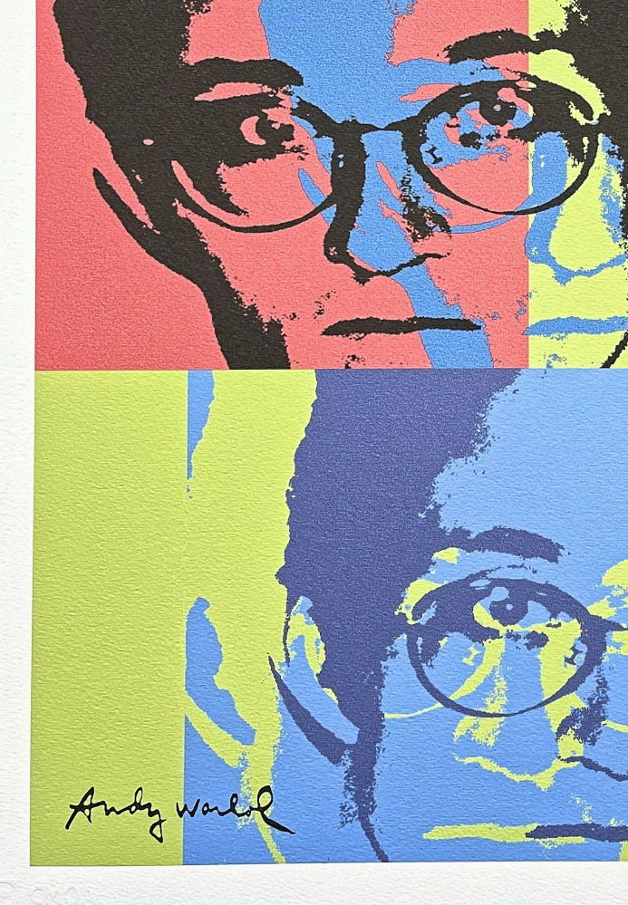 Andy Warhol - Keith Haring zeleno-modro-červený 333/500 - signováno, 50x50cm, limitovaná edice CMOA s certifikátem