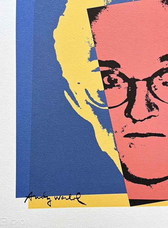 Andy Warhol - Keith Haring modro-žluto-červený 27/500 - signováno, 50x50cm, limitovaná edice CMOA s certifikátem