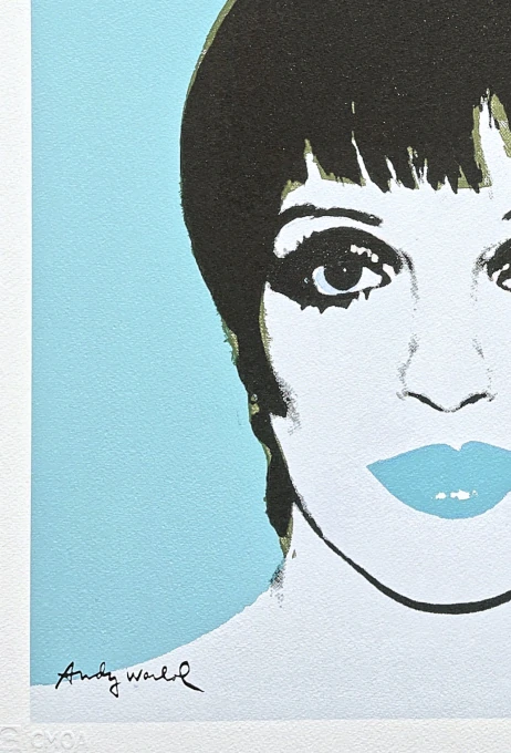Andy Warhol - Liza Minnelli tyrkysová 251/500 - signováno, 50x50cm, limitovaná edice CMOA s certifikátem