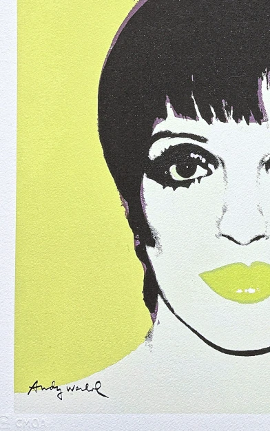 Andy Warhol - Liza Minnelli citrónová 116/500 - signováno, 50x50cm, limitovaná edice CMOA s certifikátem