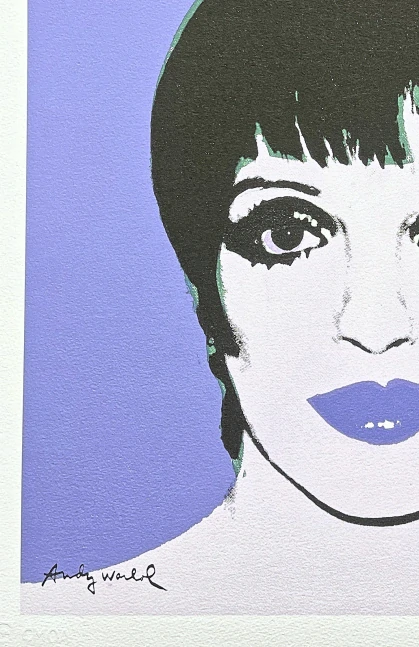 Andy Warhol - Liza Minnelli modrá 19/500 - signováno, 50x50cm, limitovaná edice CMOA s certifikátem
