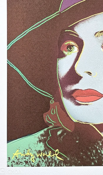 Andy Warhol - Ingrid Bergman fialovo-hnědá 90/500 - signováno, 50x50cm, limitovaná edice CMOA s certifikátem