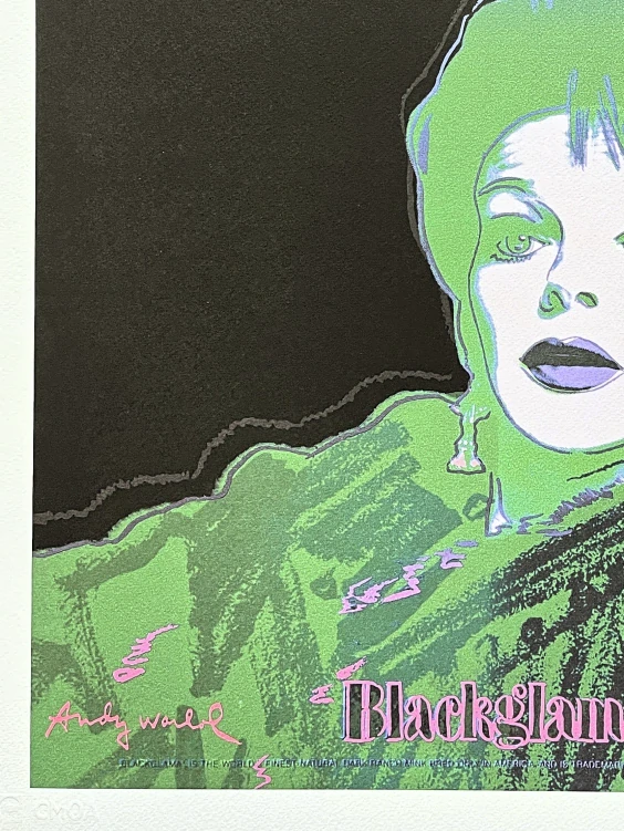 Andy Warhol - Blackglama zelená 320/500 - signováno, 50x50cm, limitovaná edice CMOA s certifikátem
