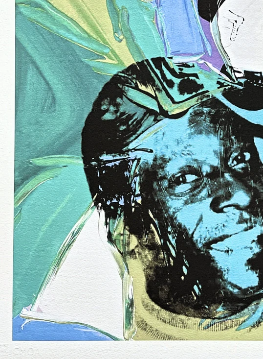Andy Warhol - Pelé tyrkysovo-zelený 118/500 - signováno, 50x50cm, limitovaná edice CMOA s certifikátem