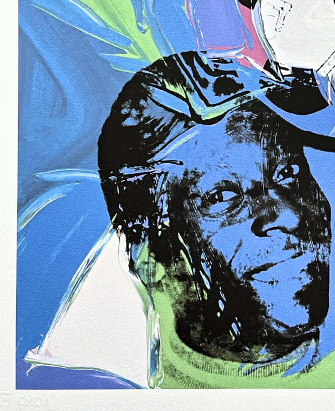 Andy Warhol - Pelé modro-zelený 318/500 - signováno, 50x50cm, limitovaná edice CMOA s certifikátem