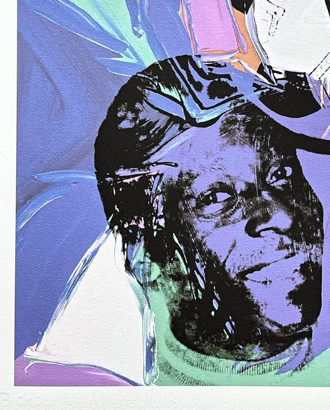 Andy Warhol - Pelé fialovo-zelený 204/500 - signováno, 50x50cm, limitovaná edice CMOA s certifikátem