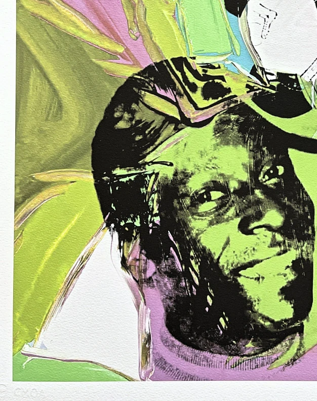 Andy Warhol - Pelé zeleno-růžový 415/500 - signováno, 50x50cm, limitovaná edice CMOA s certifikátem