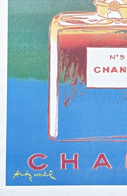 Andy Warhol - Chanel modro-zelený 59/500 - signováno, 50x50cm, limitovaná edice CMOA s certifikátem