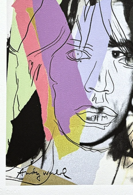 Andy Warhol - Mick Jagger zeleno-černý x/500 - signováno, 50x50cm, limitovaná edice CMOA s certifikátem