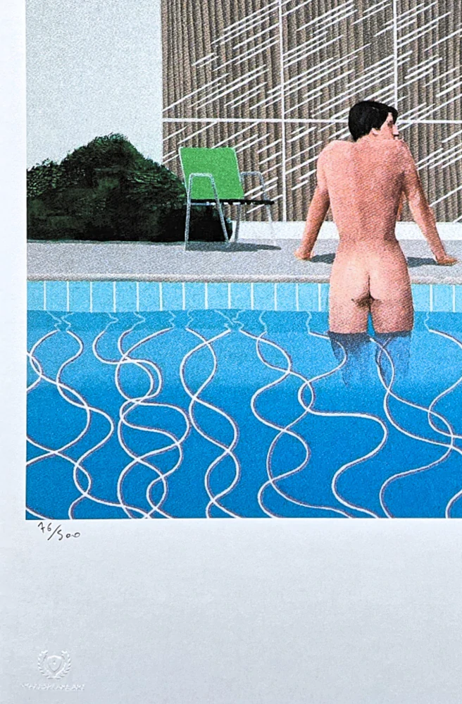David Hockney - Peter getting out of Nick's pool 76/500 - limitovaná edice, s certifikátem, 35x50 cm