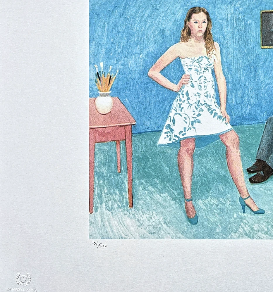 David Hockney - The Photographer and his daughter 101/500 - limitovaná edice s certifikátem, 50x35 cm