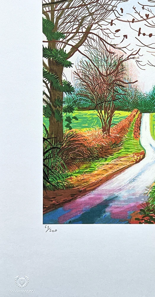 David Hockney - The Arrival of Spring in Woldgate 29th December 63/500 - limitovaná edice s certifikátem, 35x50 cm