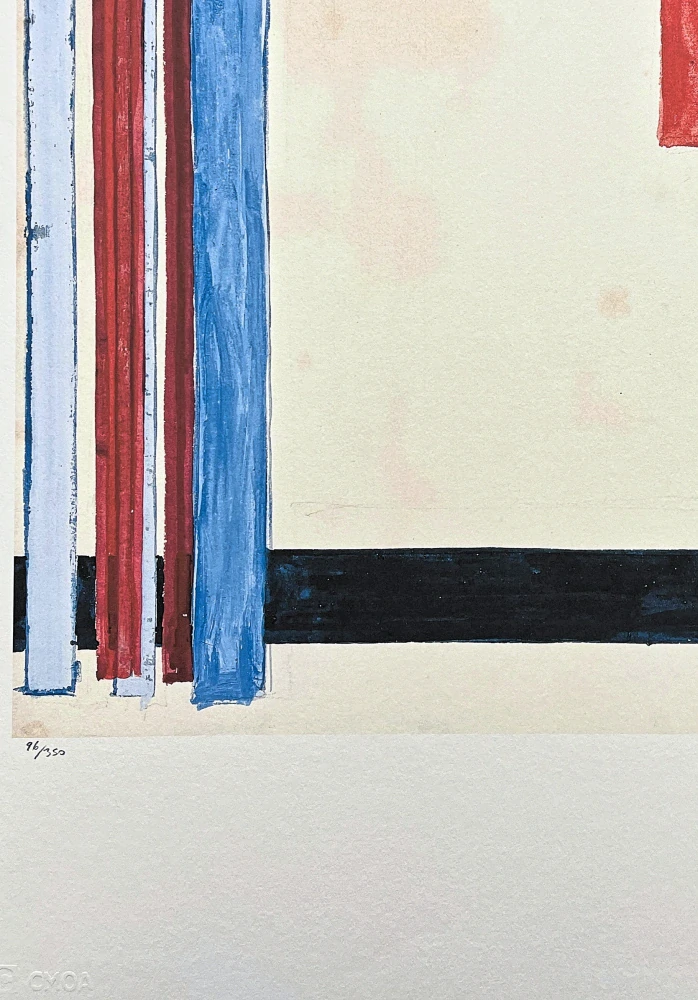 František Kupka - Plan bleu dans le rouge 96/350 - limitovaná edice s certifikátem, 50x70cm