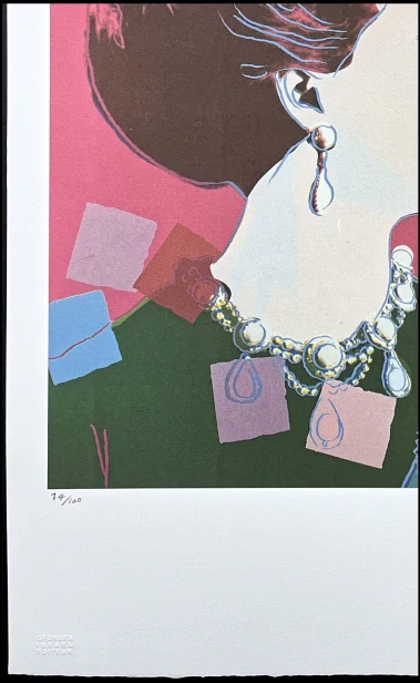 Andy Warhol - Queen Margarethe vínovo-růžová 74 15/100 - edice Leo Castelli s certifikátem