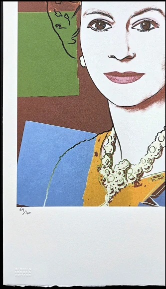 Andy Warhol - Queen Elizabeth II. hnědá 69/100 - edice Leo Castelli s certifikátem