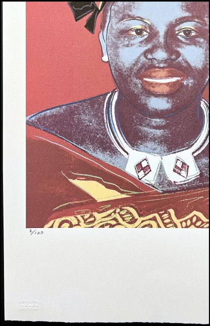 Andy Warhol - Queen Ntombi Twala of Swaziland červeno-žlutá 2/100 - edice Leo Castelli s certifikátem