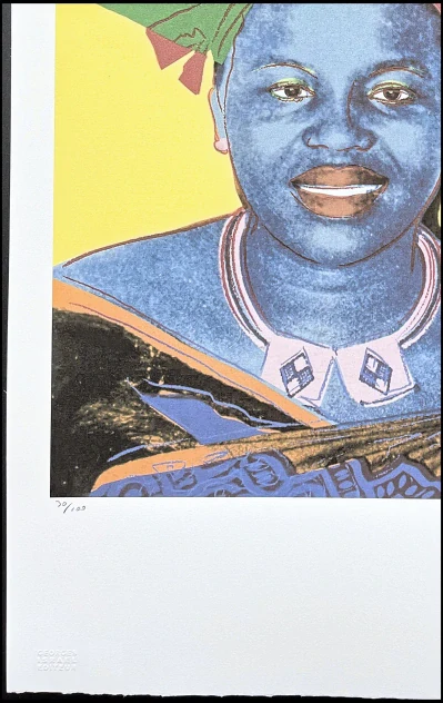 Andy Warhol - Queen Ntombi Twala of Swaziland žlutá 30/100 - edice Leo Castelli s certifikátem