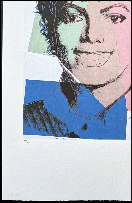 Andy Warhol - Michael Jackson v barevných obdélnících 10/100 - edice Leo Castelli s certifikátem