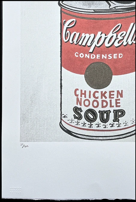 Andy Warhol - Campbell's Soup - Chicken Noodle 25/100 - edice Leo Castelli s certifikátem