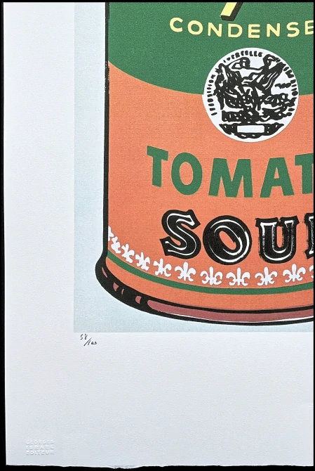 Andy Warhol - Campbell's Soup Tomato Soup zelená na bílém pozadí x/100 - edice Leo Castelli s certifikátem