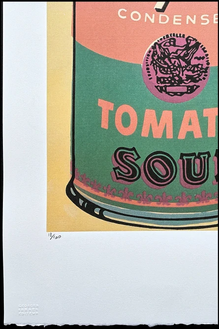 Andy Warhol - Campbell's Soup Tomato Soup béžové pozadí 18/100 - edice Leo Castelli s certifikátem