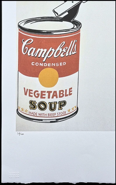 Andy Warhol - Campbell's Vegetable Soup 56/100 - edice Leo Castelli s certifikátem