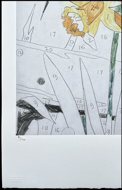 Andy Warhol - Yellow Daffodil with numbers 95/100 - edice Leo Castelli s certifikátem