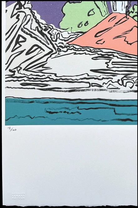Andy Warhol - Vesuvius oranžovo-zelený 18/100 - edice Leo Castelli s certifikátem