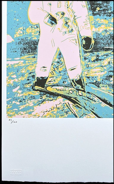 Andy Warhol - Moonwalk černo-tyrkysový 49/100 - edice Leo Castelli s certifikátem