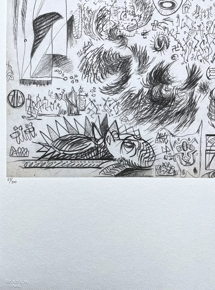 Jackson Pollock - Sheet of studies 45/300 - signováno 50x70cm
