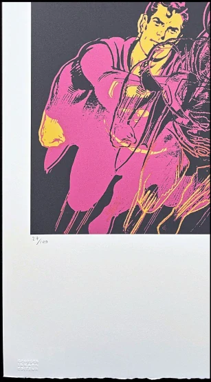 Andy Warhol - Superman růžovo-žlutý 27/100 - edice Leo Castelli s certifikátem