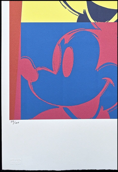 Andy Warhol - 2x Mickey Mouse hlava barevný 49/100 - edice Leo Castelli s certifikátem