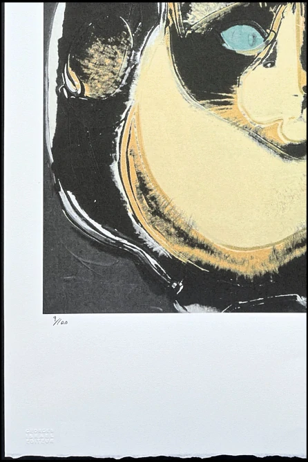 Andy Warhol - The Great Cat béžovo-černá x/100 - edice Leo Castelli s certifikátem