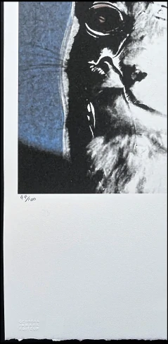 Andy Warhol - Cat bílo-modrá 44/100 - edice Leo Castelli s certifikátem