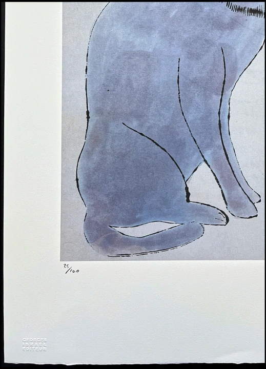 Andy Warhol - Cat Sam with flower x/100 - edice Leo Castelli s certifikátem