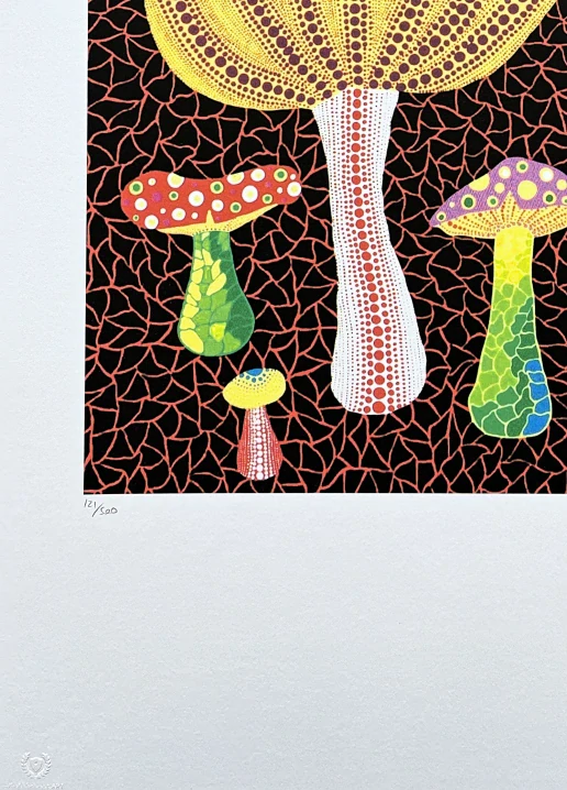 Yayoi Kusama - Toadstools II 121/500 - signováno, číslovaná edice, 50x65 cm