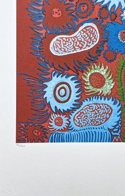 Yayoi Kusama - Cosmic nature 76/500 - signováno, číslovaná edice, 50x65 cm