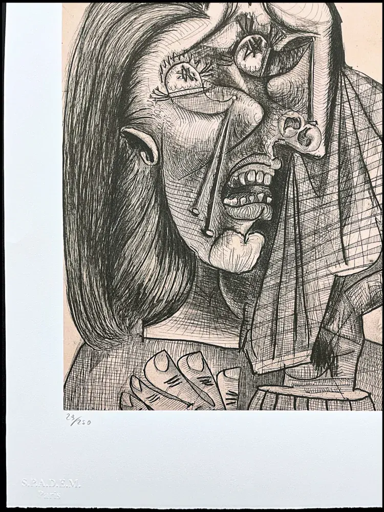 Pablo Picasso - The weeping woman in black 29/250 - signováno, 28.5x38 cm