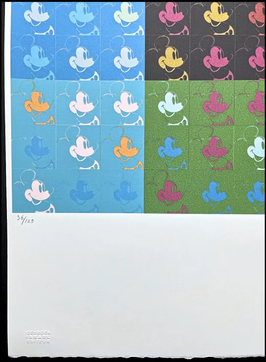 Andy Warhol - Mickey Mouse koláž 96/100 - edice Leo Castelli s certifikátem