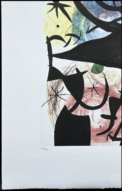 Joan Miró - The clown rose 127/150 - limitovaná edice s certifikátem, signováno, 56x76cm