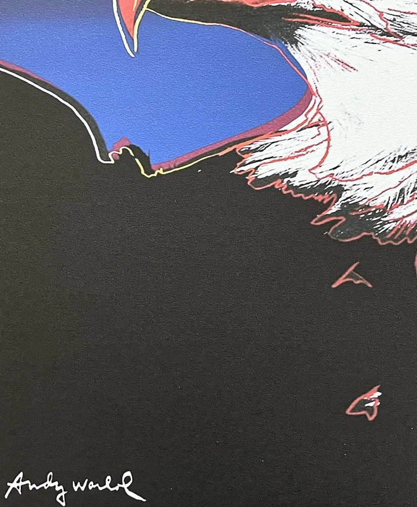 Andy Warhol - Bald Eagle modrý x/2400 - 60x60cm, limitovaná edice CMOA s certifikátem