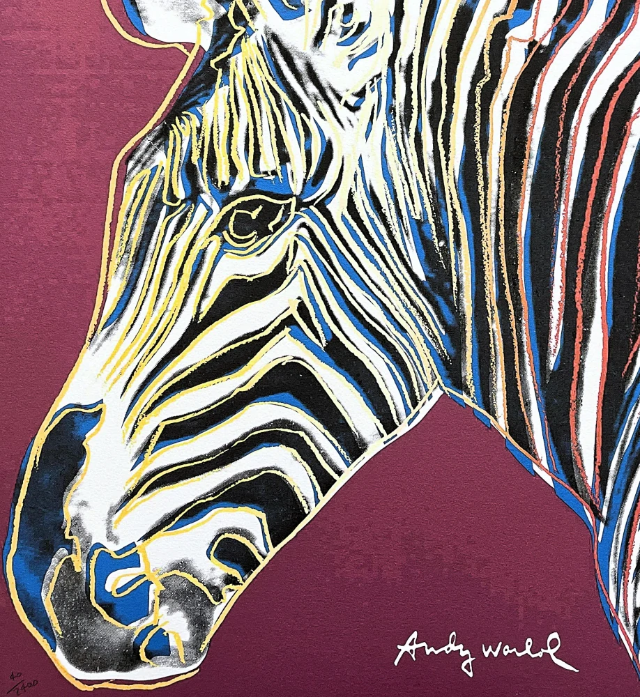 Andy Warhol - Grevy's Zebra sytě růžová 40/2400 - 60x60cm, limitovaná edice CMOA s certifikátem