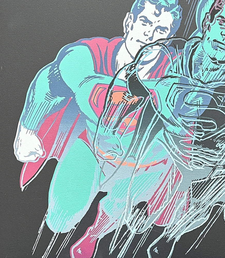 Andy Warhol - Superman tyrkysovo-růžový 82/2400 - 60x60 cm, limitovaná edice CMOA s certifikátem
