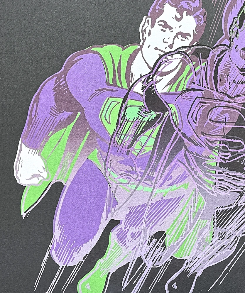 Andy Warhol - Superman fialový 35/2400 - 60x60 cm, limitovaná edice CMOA s certifikátem
