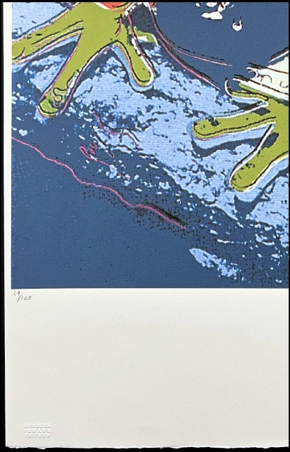 Andy Warhol - Tree Frog červená na modrém pozadí 29/100 - edice Leo Castelli s certifikátem