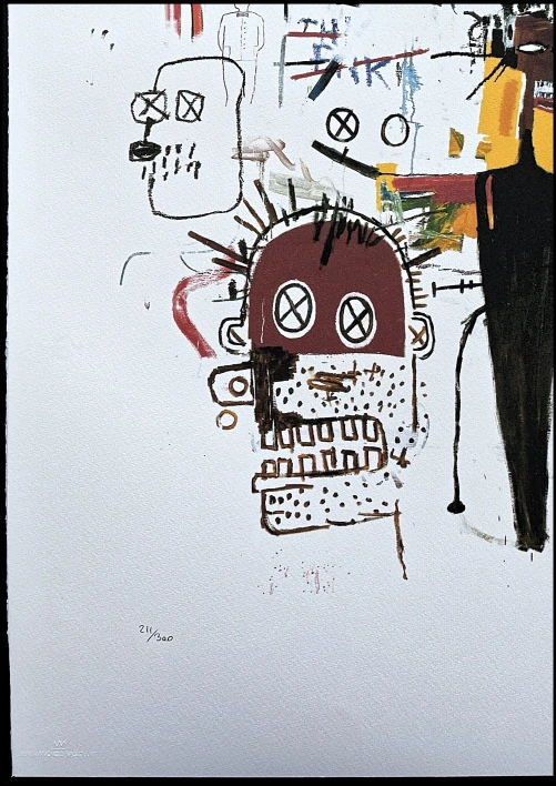 Jean-Michel Basquiat - Heads and Aligator 211/300 - limitovaná edice, signováno, 50x70cm