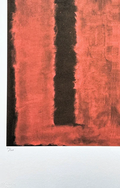 Mark Rothko - Seagram mural series with red x/200 - signováno, s certifikátem, 50x65 cm