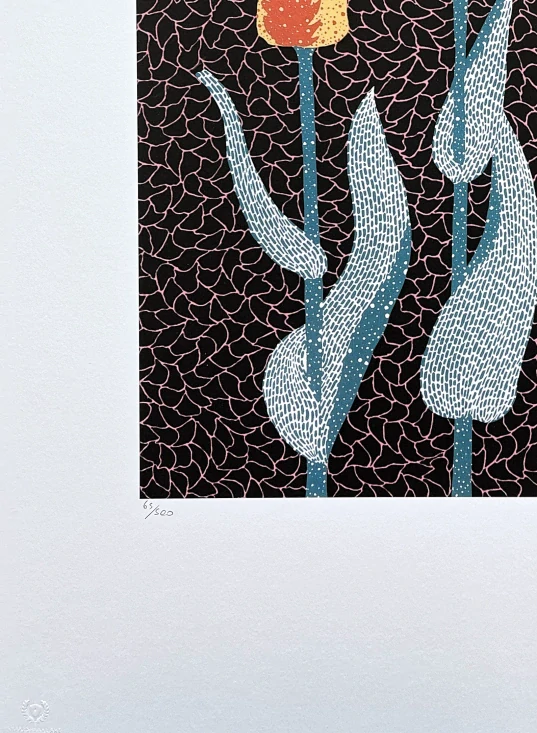 Yayoi Kusama - Tulips 65/500 - signováno, číslovaná edice, 50x65 cm