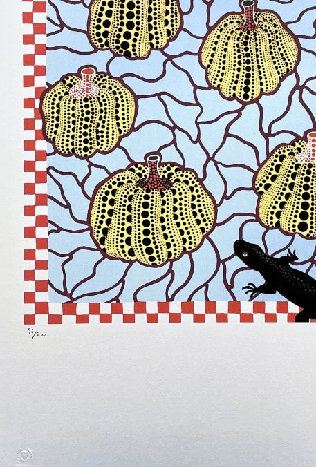 Yayoi Kusama - Lizards and pumpkins x/500 - signováno, číslovaná edice, 50x65 cm