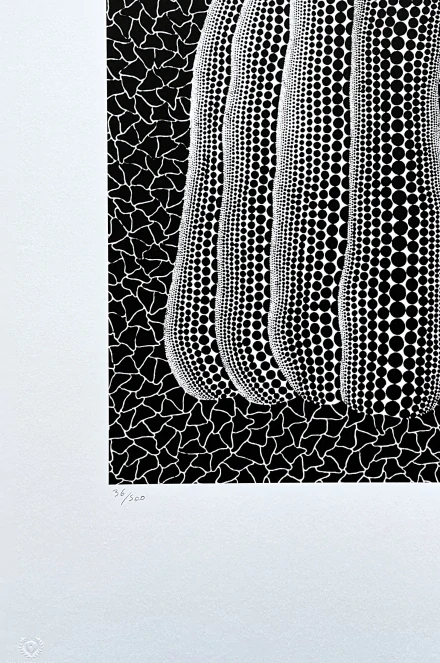 Yayoi Kusama - White pumpkin x/500 - signováno, číslovaná edice, 50x65 cm
